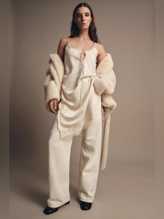 Zara Dresses & Skirts - Zara Cream Satin Slip Dress